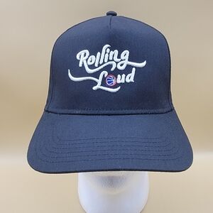Rolling Loud LA Basketball Snapback Hat Cap Black White Unisex Adults OTE Logo